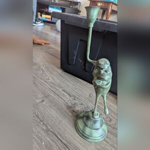 Green Frog Candle Holder